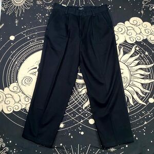 Dockers Chino Pants Men's 32x28 Black Pleated Straight Classic Preppy Business